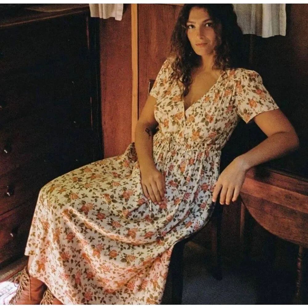 Christy Dawn the Dawn dress in buttercream English rose sx XS